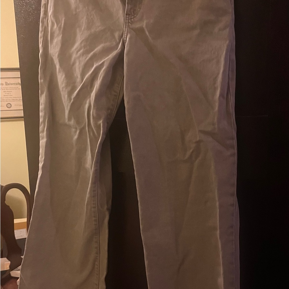 High waisted tan wide leg jeans